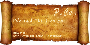 Püspöki Csongor névjegykártya