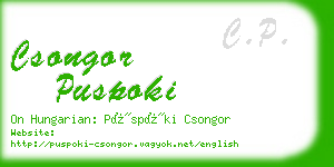 csongor puspoki business card